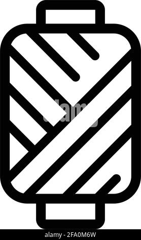 Spule des Gewindesymbols in Umrissform. Nähsymbol. Vektorsymbol. Vektordarstellung auf weißem Hintergrund isoliert. Stock Vektor