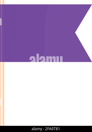 Eine farbige Fahne auf einem Fahnenmast. Violette Flagge. Vektorgrafik Stock Vektor