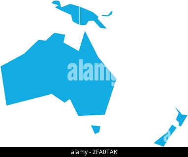 Sehr vereinfachte infographische politische Karte von Australien und Ozeanien. Einfache geometrische Vektordarstellung Stock Vektor