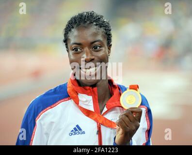 OLYMPISCHE SPIELE PEKING 2008. 11th TAG 19/8/08. WOMAN'S S 400M FINALE CHRISTINE OHURUOGU GEWINNT GOLD. BILD DAVID ASHDOWN Stockfoto