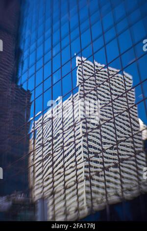 Lensbaby-Foto der Architektur von Chicago Stockfoto