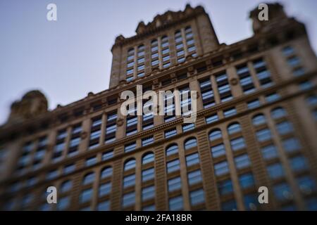 Lensbaby-Foto der Architektur von Chicago Stockfoto