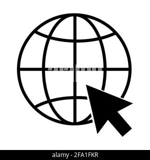 Internetsymbol. Zum Symbol für das Web-Symbol wechseln. Vektor einfaches flaches Design isoliert auf weißem Hintergrund Stock Vektor