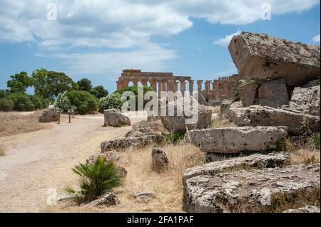 Archäologischer Park von Selinunte in Sizilien Stockfoto