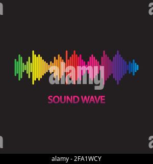 Schallwelle. Bunte Klangwellen für Party, DJ, Pub, Clubs, Discos. Audio-Equalizer-Technologie. Abbildung Stock Vektor