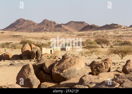 Aktenfoto vom 2018. März von Amdjarass, der Heimatstadt des verstorbenen Präsidenten Idriss Deby, wo er am Freitag, dem 23. April, begraben werden soll. An der Front des Kampfes des Tschad gegen die Rebellen ist Präsident Idriss Deby Itno, 68, nur einen Tag nach seiner Wiederwahl für eine sechste Amtszeit gestorben, teilte die Armee am Dienstag, 20. April 2021 mit. Foto von Pascal Avenet/ABACAPRESS.COM Stockfoto