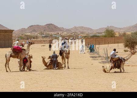 Aktenfoto vom 2018. März von Amdjarass, der Heimatstadt des verstorbenen Präsidenten Idriss Deby, wo er am Freitag, dem 23. April, begraben werden soll. An der Front des Kampfes des Tschad gegen die Rebellen ist Präsident Idriss Deby Itno, 68, nur einen Tag nach seiner Wiederwahl für eine sechste Amtszeit gestorben, teilte die Armee am Dienstag, 20. April 2021 mit. Foto von Pascal Avenet/ABACAPRESS.COM Stockfoto
