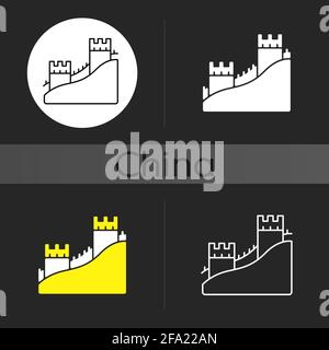 Die Ikone des dunklen Themas der Großen Mauer Stock Vektor