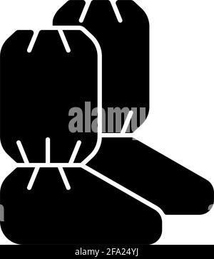 Medizinische Stiefelabdeckungen, schwarzes Glyphensymbol Stock Vektor