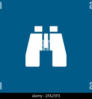 Binokulares Symbol Auf Blauem Hintergrund. Blaue Flache Vektorgrafik. Stock Vektor