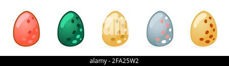 Niedliche Cartoon Dinosaurier gepunktete Ei. Vektor-Illustration mit Dino für Kinder T-Shirt-Design. Stock Vektor