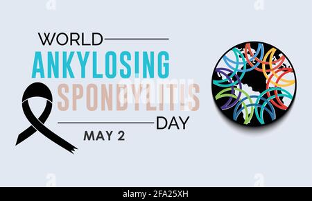 World ankylosing Spondylitis Day Prevention and Awareness Vector Konzept. Banner, Poster Internationales Sensibilisierungscamp Zum Weltankylosing Spondylitis Day Stock Vektor