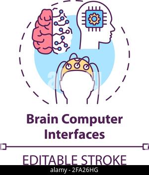 Symbol für das Konzept der Brain Computer Interfaces Stock Vektor