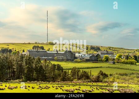 Fernansicht des Dartmoor Gefängnisses in Princetown, Devon, England, Großbritannien Stockfoto