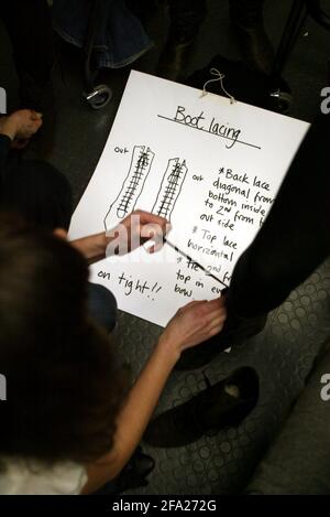 Margaret Howell.....London Fashion Week Backstage und das Showpic David Sandison 15/2/2006 Stockfoto