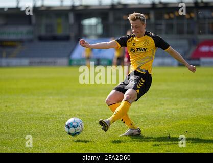 18. April 2021: Horsens' Casper Tengstedt während Lyngby in der CASA Arena Horsens, Horsens, Dänemark. Kim Price/CSM Stockfoto