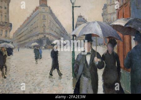 Gustave Caillebotte (1848-1894). Französischer Maler. Paris Street; Regentag, 1877. Marmottan Monet Museum. Paris. Frankreich. Stockfoto