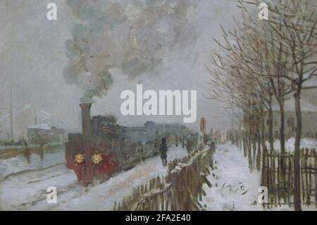 Claude Monet (1840-1926). Französischer impressionistischer Maler. Trainieren Sie im Schnee oder in der Lokomotive, 1875. Marmottan Monet Museum. Paris. Frankreich. Stockfoto