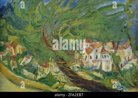 Chaim Soutine (1893-1943). Französischer Maler weißrussischer Herkunft. Schiefer Baum, ca. 1923-1924. Öl auf Leinwand (60 x 81 cm). Orangerie Museum. Paris. Frankreich. Stockfoto