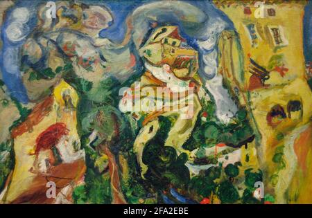 Chaim Soutine (1893-1943). Französischer Maler weißrussischer Herkunft. Das Dorf, ca. 1923. Öl auf Leinwand (73,5 x 92 cm). Orangerie Museum. Paris. Frankreich. Stockfoto