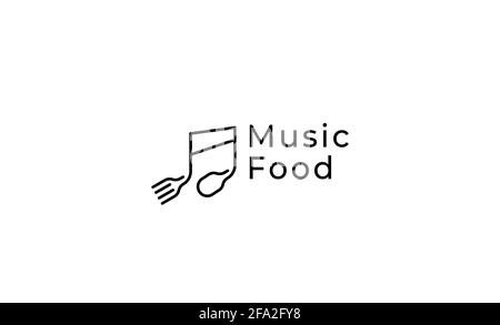 Musik Essen einfaches Logo Design Vektor Illustration Stock Vektor