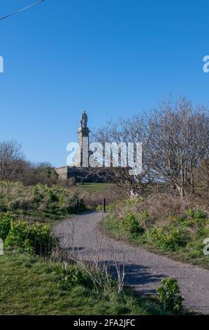 Lord Collingwood Denkmal, Tynemouth, Großbritannien Stockfoto