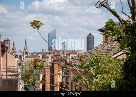 Lyon (Frankreich), 19. April 2021. Landschaft der Stadt Lyon. Stockfoto