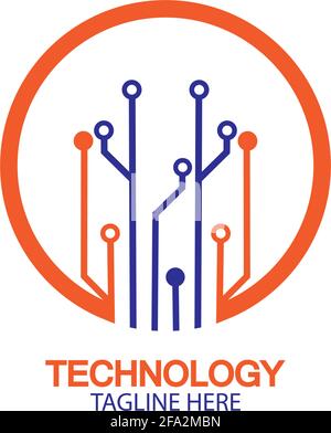 Schaltungstechnik Logo Vektor Template-Vektor Stock Vektor