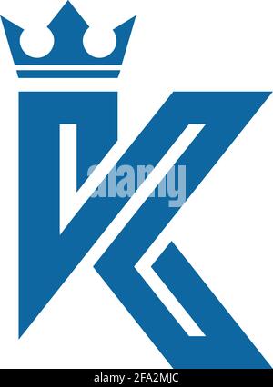 Buchstabe K König Logo Symbol Vektor Konzept Grafikdesign Stock Vektor