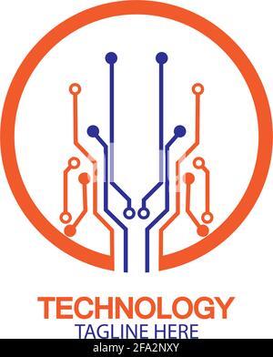 Schaltungstechnik Logo Vektor Template-Vektor Stock Vektor