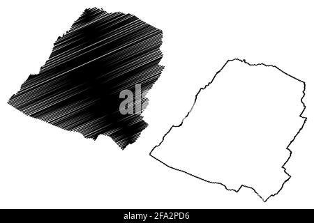 Hampshire County, State of West Virginia (U.S. County, United States of America, USA, U.S., US) Kartenvektordarstellung, Skizze Hampshire Karte Stock Vektor