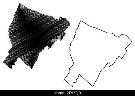 Hardy County, State of West Virginia (U.S. County, United States of America, USA, U.S., US) Kartenvektordarstellung, Scribble-Skizze Hardy-Karte Stock Vektor