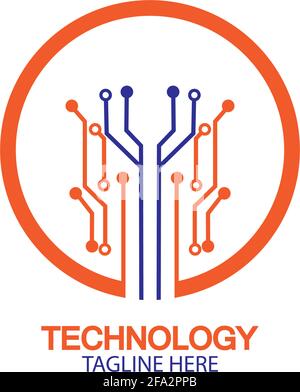 Schaltungstechnik Logo Vektor Template-Vektor Stock Vektor