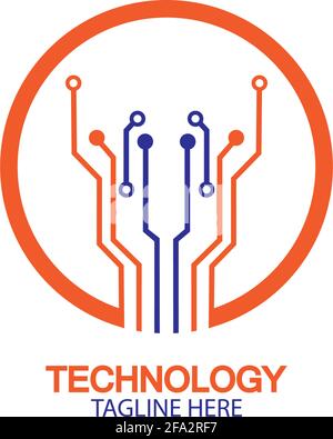 Schaltungstechnik Logo Vektor Template-Vektor Stock Vektor
