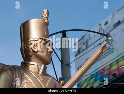 Monument to the war of 1812 von Douglas Coupland (2008) - Nahaufnahme eines stehenden Soldaten, Kopf Stockfoto