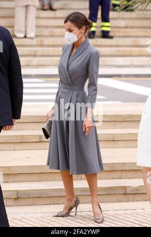 Cartagena, Spanien. April 2021. **KEIN SPANIEN** Königin Letizia beim Start der S-81-U-Boot „Isaac Peral“ auf der Werft Navantia in Cartagena, Spanien, am 22. April 2021. Kredit: Jimmy Olsen/Media Punch/Alamy Live Nachrichten Stockfoto