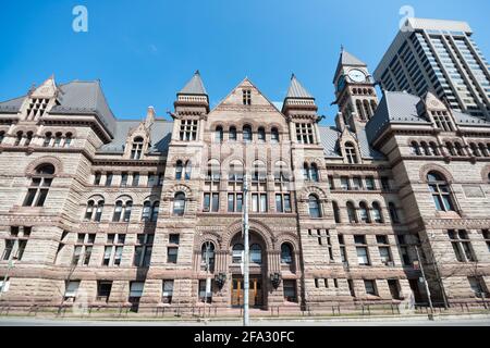 Old City Hall (Toronto) - Westfassade - Gerichte Eingang Stockfoto