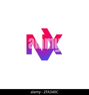 NX Letters Logo Design, Vektor Stock Vektor