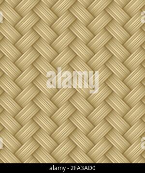 Samenlose gewellt Strohstruktur. Korbmuster oder Rattanmuster Stock Vektor