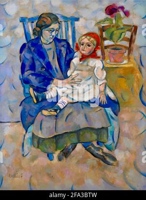 Vladimir Baranov Rossine Kunstwerk mit dem Titel Girl with a Doll - 1911 Stockfoto