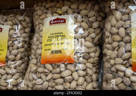 Kalustyans Indian Spice Shop ist ein Spezialitätengeschäft in Murray Hill, New York City, USA Stockfoto