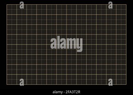 Millimeterdiagramm Papierraster. Abstrakter quadratischer Hintergrund. Geometrisches Muster für Schule, technische Technik Linienmaßstab Messung. Gefütterter Rohling für Stock Vektor