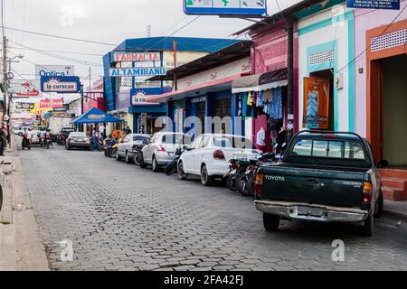 ESTELI, NICARAGUA - 21. APRIL 2016: Blick auf eine Straße in Esteli Stockfoto