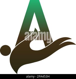 Schreiben SIE EIN Logo-Symbol mit Menschen Hand Design Symbol Vorlage vektor Stock Vektor