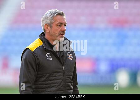 Wigan, Großbritannien. April 2021. Daryl Powell Cheftrainer von Castleford Tigers beim Spiel in Wigan, Vereinigtes Königreich am 4/22/2021. (Foto von Simon Whitehead/News Images/Sipa USA) Quelle: SIPA USA/Alamy Live News Stockfoto