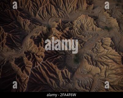 Luftpanorama Ansicht der Tatacoa Wüste tropisch trocken Wald rot Sandsteinlabyrinth in Villavieja Neiva Huila Kolumbien Südamerika Stockfoto