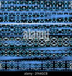 Nahtloser Kelim-Teppich Mit Quadratischen Pixelmustern Stockfoto