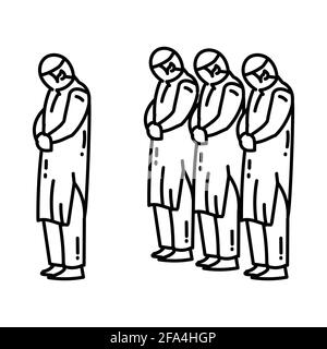 Taraweeh-Symbol. Doodle Hand Drawn oder Outline Icon Style. Vektor Stock Vektor