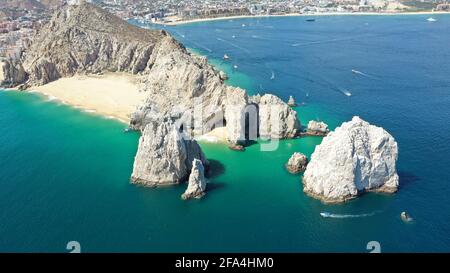 Wunderschöne Luftaufnahme des Arch Cabo San lucas Stockfoto