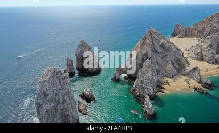 Wunderschöne Luftaufnahme des Arch Cabo San lucas Stockfoto